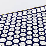 Масажний килимок Аплікатор Кузнєцова (акупунктурний ігольчатий массажер для спини) OSPORT Lite 80 (apl-009) Синьо-білий, фото 2