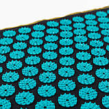 Набір для йоги 3в1 Килимок для йоги + Масажний килимок Аплікатор Кузнєцова + валик OSPORT Set 31 (n-0062) Чорно-бірюзовий, фото 7