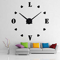 65-125 см, Оригинальные настенные часы, объемные настенные часы, 3d наклейки часы в интерьере Love, цвет