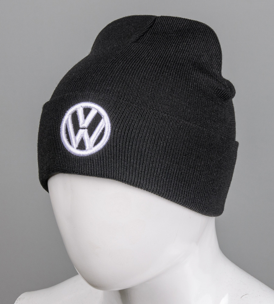 Шапка молодіжна з вишивкою VolksWagen (m33), Чорний