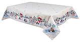 Скатертина Новорічна "Сніговики" 137 х 137 см., гобелен, срібний люрекс, фото 2