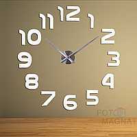 60-130 см, Настенные часы 3д, часы наклейка, часы стикеры Арабские цифры White, 3d часы