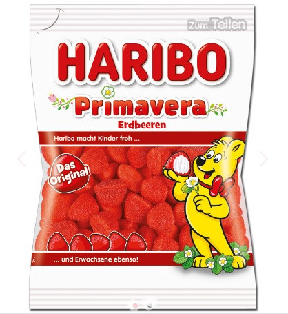 Цукерки Желейні Полуниця Прімавера Haribo Primavera Erdbeeren 200 г Німеччина