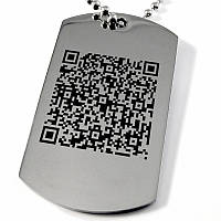 Металлический Жетон Медальон Адресник для домашних животных с QR-кодом