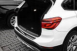Захисна накладка на задній бампер для BMW X1 F48 2015-2020, LIFT 2020+ /чорн.нерж.сталь/, фото 3
