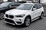 Захисна накладка на задній бампер для BMW X1 F48 2015-2020, LIFT 2020+ /чорн.нерж.сталь/, фото 9