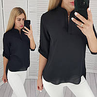 Блузка жіноча, модель 749, Чорний/ блуза креп-шифон