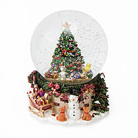 Фігурка Музичний снігова куля Різдвяна новорічна ялинка 17х12 см 16016-036 статуетка куля зі снігом