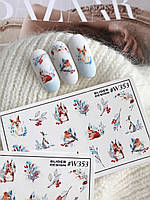 Слайдер-дизайн SLIDIZ водная наклейка для ногтей на прозрачной основе, Зима, новогодний