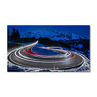Модульная картина Art-Wood «Изогнутое освещение дороги в снегу» 1 модуль 80x120 см