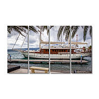 Модульная картина Art-Wood «Корабль у причала» 4 модуля 80x120 см