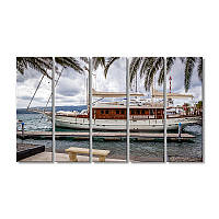 Модульная картина Art-Wood «Корабль у причала» 5 модулей 80x120 см