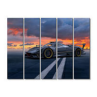 Модульная картина Art-Wood «На закате трасса для спортивных автомобилей» 5 модулей 120x180 см