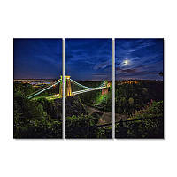 Модульная картина Art-Wood «Ночь Клифтон Даун парк в Бристоле Англия» 3 модуля 60x90 см