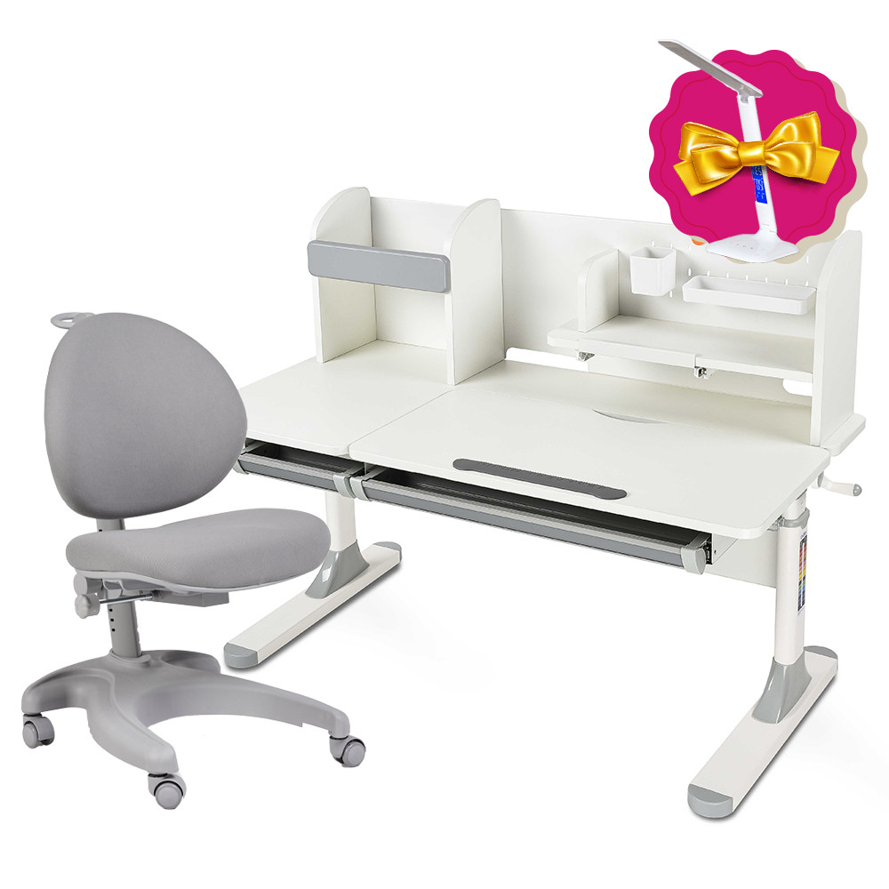 Комплект парта для школярів Cubby Iris Grey + крісло FunDesk Cielo Grey, фото 1