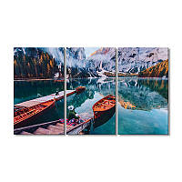 Модульная картина Art-Wood «Природный заповедник в Доломитовых Альпах» 3 модуля 80x120 см