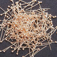 Піни з кулькою 100 шт латунь колір рожеве золото 20х0.5 мм