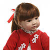 Реалістична дитяча лялька реборн Reborn doll ручної роботи довге волосся Силіконова колекційна лялька Дівчинка Катюша 60 см, фото 6