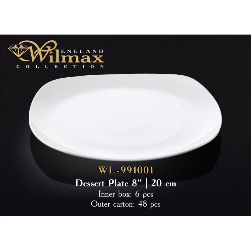 Тарілка WILMAX десертна квадратна 20 см 991001 WL, фото 1