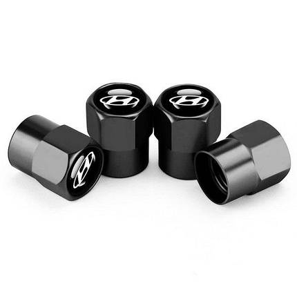 Захисні ковпачки на ніпель для Hyundai Alitek Short Black Хюндай, 4 шт, фото 2