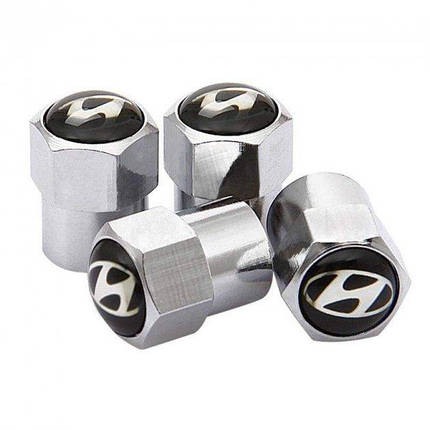 Ковпачки на ніпель для Hyundai Alitek Short Silver Хюндай, 4 шт, фото 2