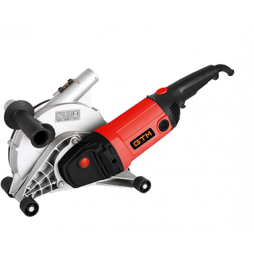 Штроборіз електричний (бороздник) GTM WC125/1400E : 1400 Вт, 9500 об/хв, 3см глибини, плавний пуск (бетоноріз)