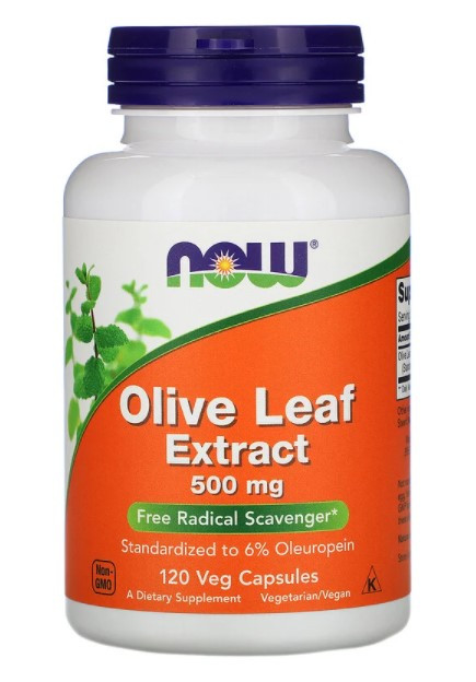 Екстракт з листя оливкового дерева NOW Olive Leaf Extract 500 mg 120 вег  капс, фото 1