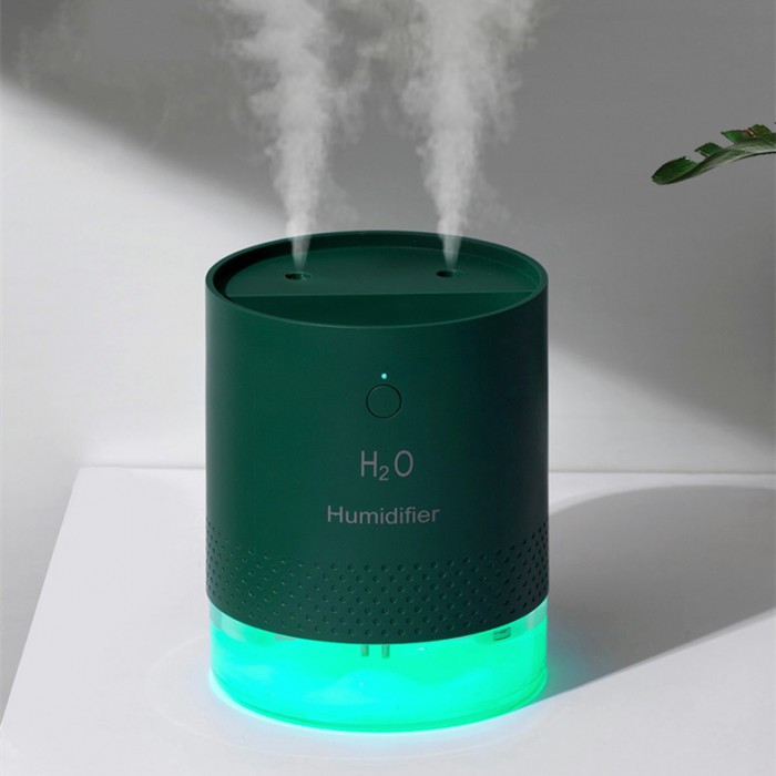 Зволожувач повітря акумуляторний подвійний H2O Wave 650мл, зелений, фото 1