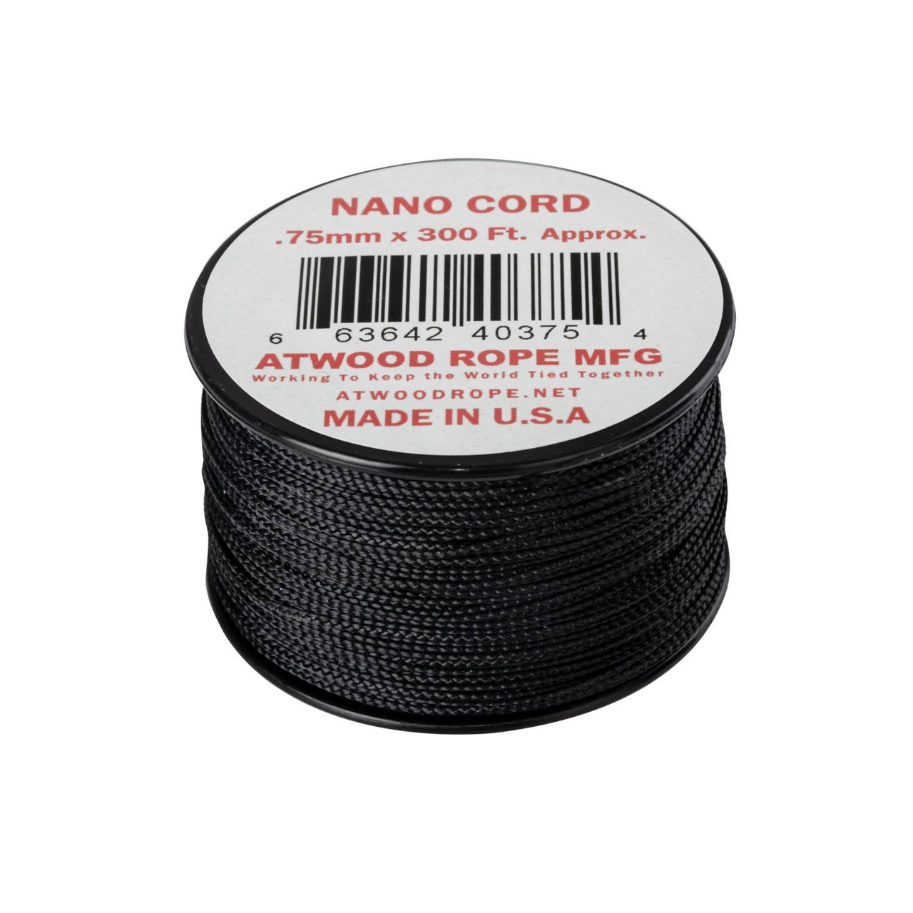 Нанокорд Atwood Rope MFG® Nano Cord (300ft - 0.75 мм - 91 м) - Black