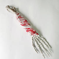 Декор на Хэллоуин, кость руки с кровавым бинтом, 35 см
