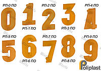 Ручки цифры прозрачные оранжевые РП-0 - РП-9