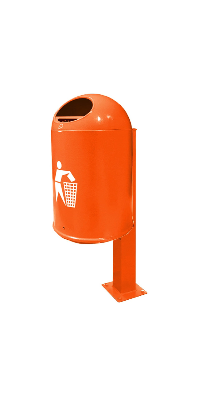 Урна з попільничкою металева оцинкована R2D2 на 70 л Жовтогаряча (Rud ТМ)