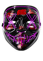 Неоновая маска Purge Mask Судная ночь, светящаяся сиреневая