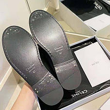 Жіночі чорні шкіряні лофери Celine Women Luco Triomphe Loafer селен туфлі, фото 3