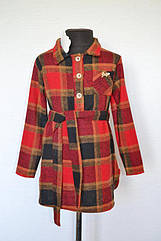 Сукня туніка для дівчинки 6-12 років, дитяче тепле плаття в клітку