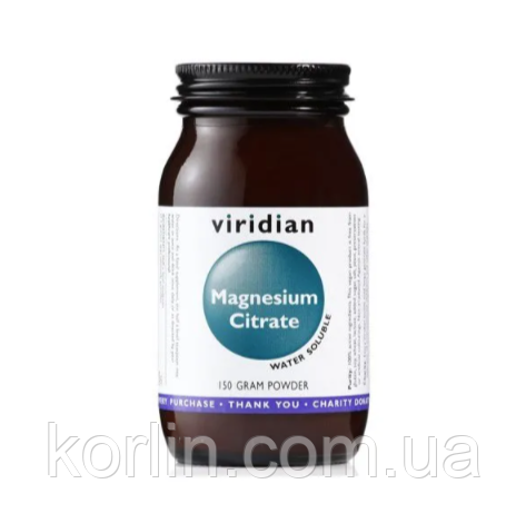 Цитрат Магнію Порошок 150 г Viridian Magnesium Citrate 150 g Англія Доставка з ЄС