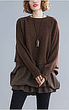 Стильний светр шоколадного кольору розмір плюс Dimanaf, фото 3