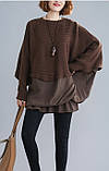 Стильний светр шоколадного кольору розмір плюс Dimanaf, фото 4