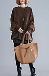 Стильний светр шоколадного кольору розмір плюс Dimanaf, фото 2