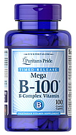 Puritans Pride, Mega B-100 (100 таб.), витамины В-100, вітаміни В-100