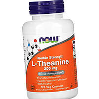 Л-теанін NOW L-Theanine 200 mg Double Strenght 120 капсул вегетаріанських