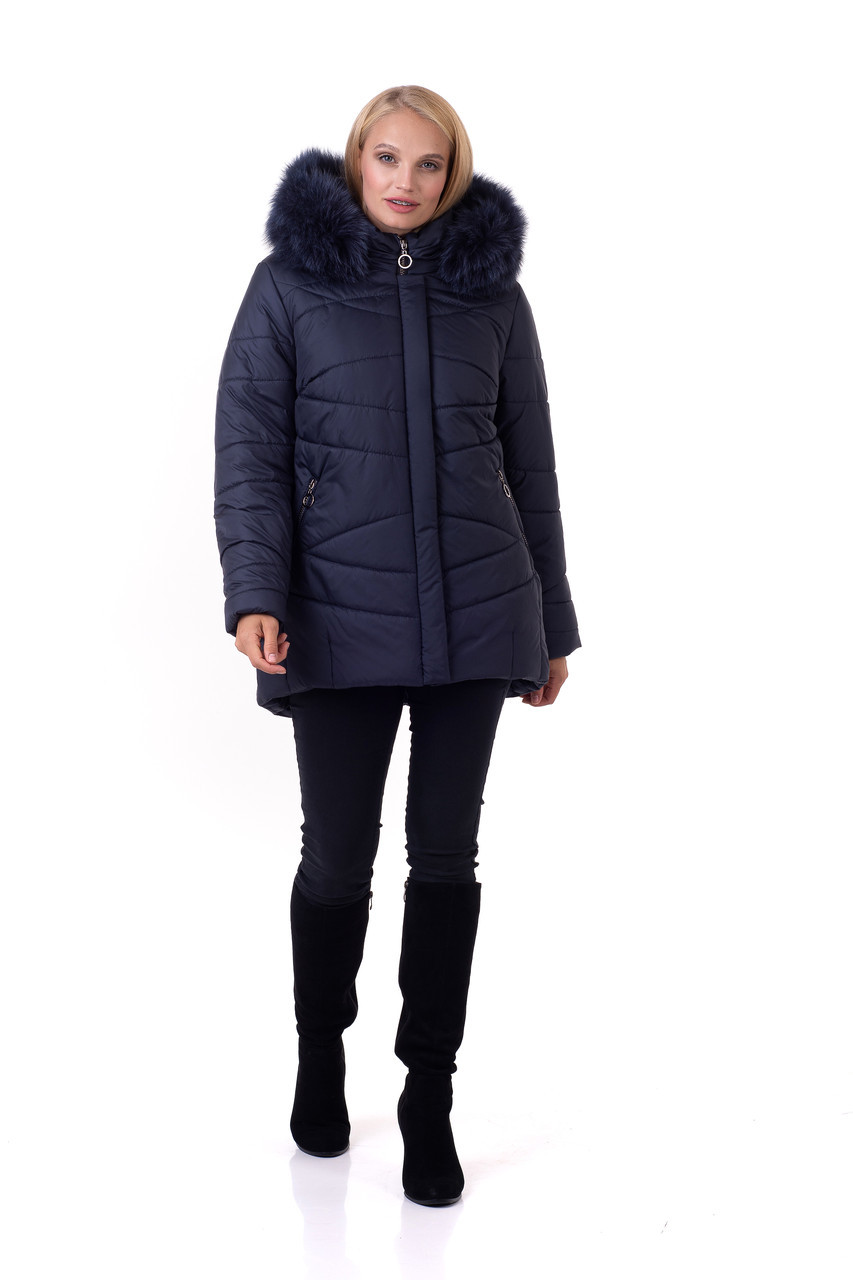 Модна жіноча зимова куртка з хутром, фото 1