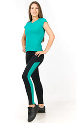 Женский спортивный костюм футболка и лосины (42,44,46,48,50,52,54,56) одежда для йоги и фитнеса БАТАЛ