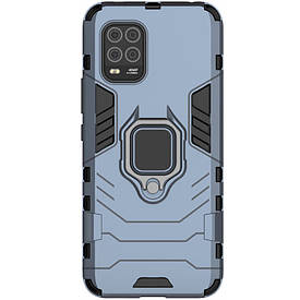 Ударостійкий чохол Transformer Ring for Magnet для Xiaomi Mi 10 Lite TPU+PC, Кільце-тримач, Сірий / Metal slate