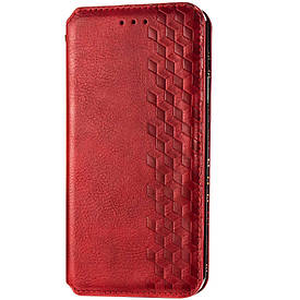 Шкіряний чохол книжка GETMAN Cubic (PU) для Xiaomi Mi 10 Lite Штучна шкіра, Слот для візитки, Червоний