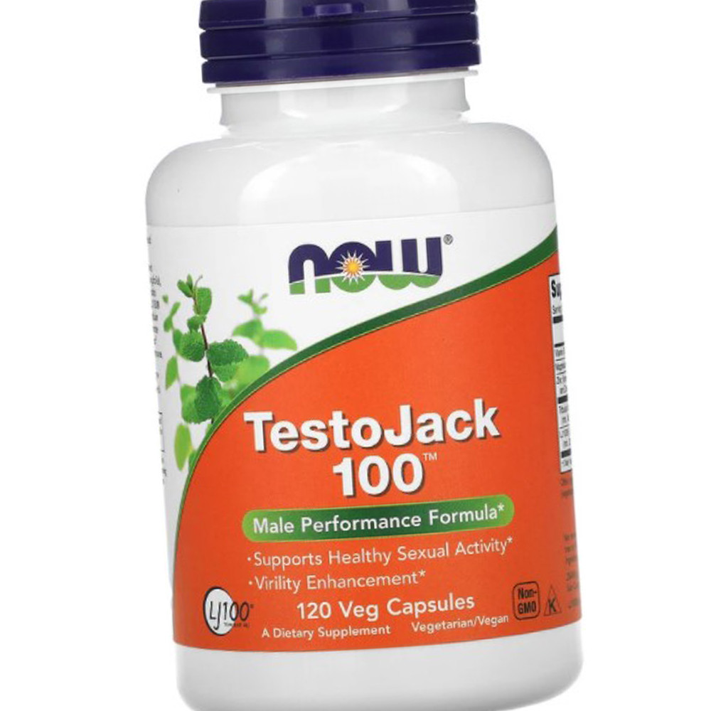 Бустери тестостерону Тестоджек NOW Testo Jack 100 120 капсул вегетаріанських