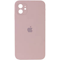 Чехол Silicone Case для Apple iPhone 11 (6.1) квадратный в стиле 12 закрытый низ и камера (Pink Sand) Розовый