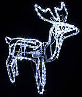 Фігура Новорічний Олень Світний із Поворотом Голови 95 см Холодний Білий