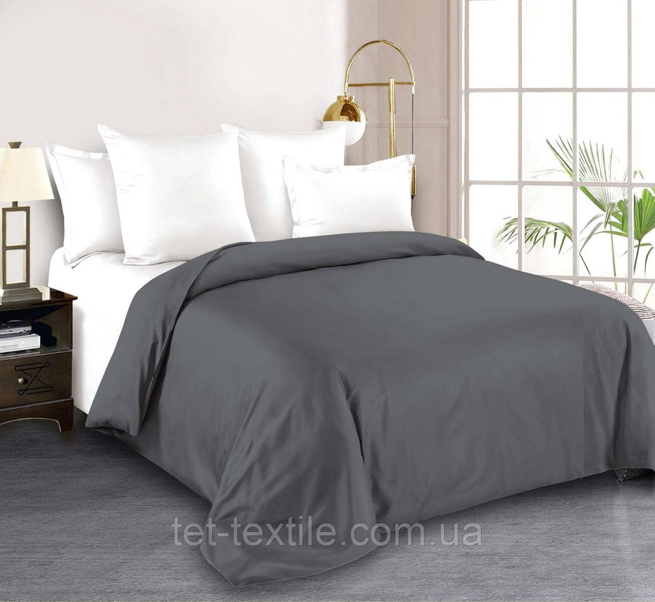 Плед з мікрофібри Велсофт графітовий 220х240 см