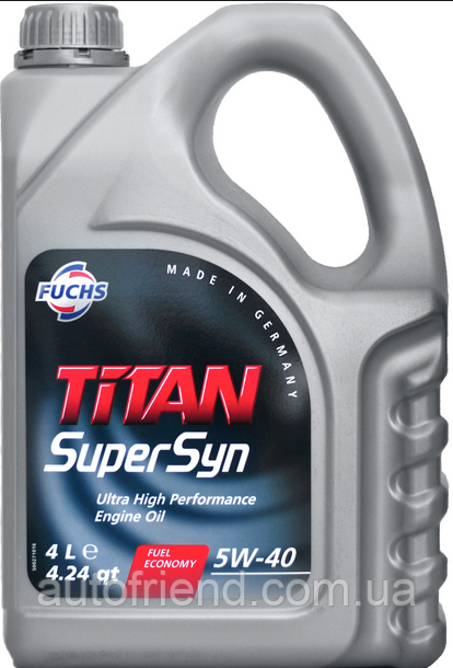 Синтетична моторна олива TITAN (титан) SUPERSYN LONGLIFE 5W-40 4 л.